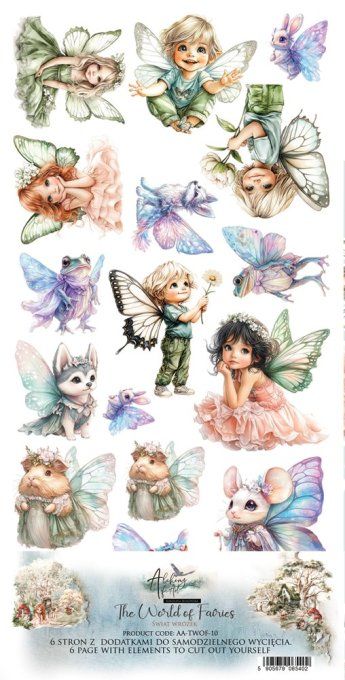 6 feuilles, 15x30cm, collection : The World of fairies