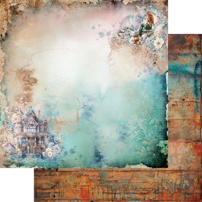 Ensemble de 6 feuilles, 30x30cm, collection : Underwater world - 250g