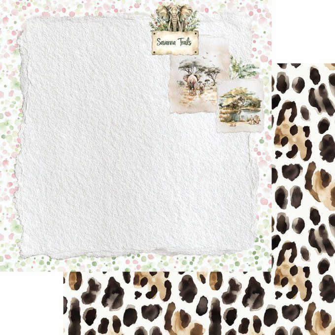 24 feuilles, 20x20cm, collection : Wild Adventures - 190gsm