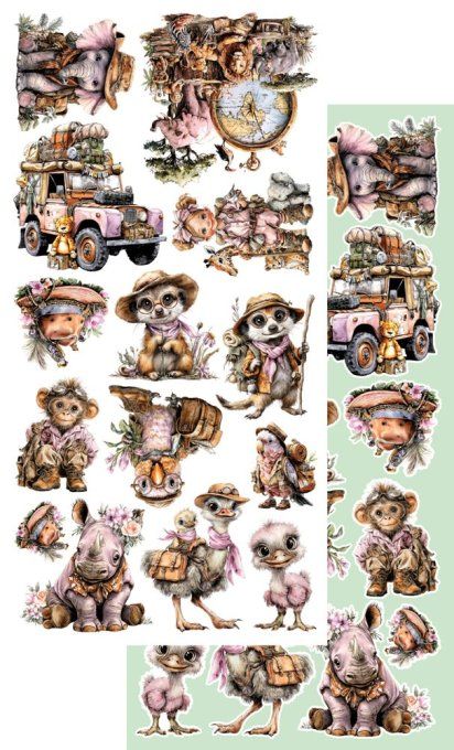 6 feuilles, 15x30cm, collection : Wild Adventures - 250gsm 
