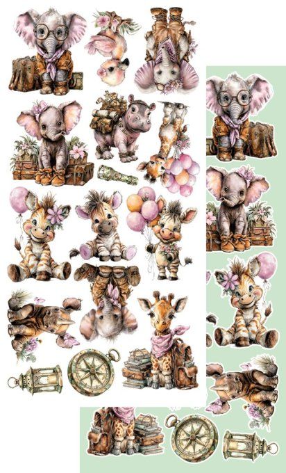 6 feuilles, 15x30cm, collection : Wild Adventures - 250gsm 
