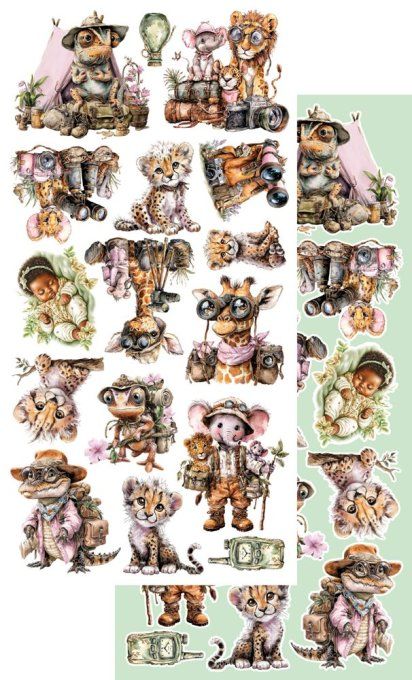 12 feuilles, 15x30cm, collection : Wild Adventures - 250gsm 