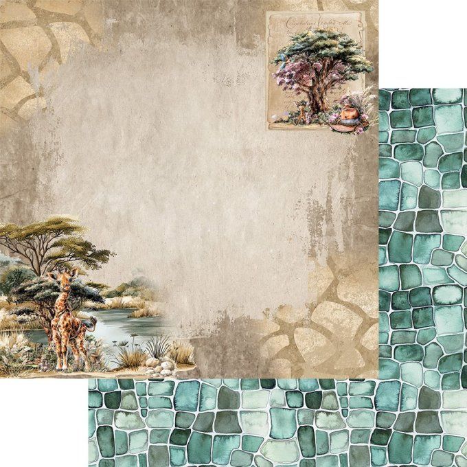24 feuilles, 15x15cm, collection : Wild Adventures - 250gsm