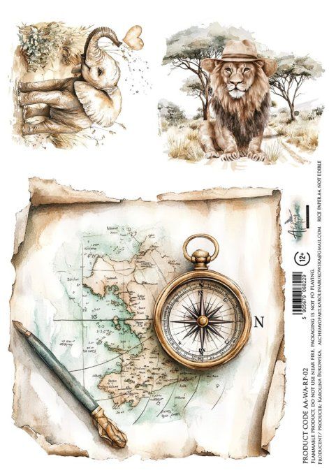 Feuille de riz, Wild Adventures,  format A4