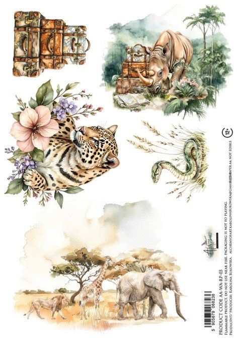 Feuille de riz, Wild Adventures,  format A4