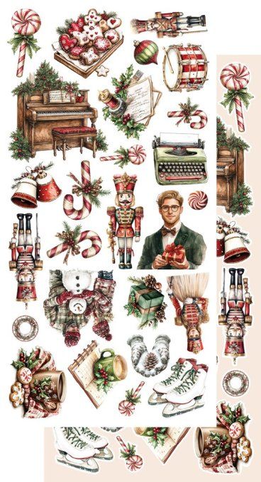 6 feuilles, 15x30cm, collection : Wonderful christmas time