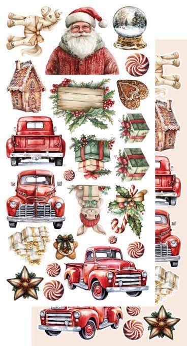 6 feuilles, 15x30cm, collection : Wonderful christmas time