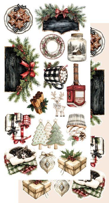6 feuilles, 15x30cm, collection : Wonderful christmas time