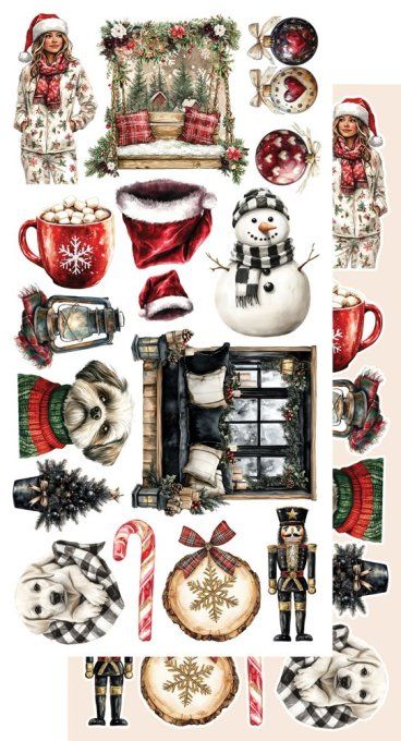 6 feuilles, 15x30cm, collection : Wonderful christmas time