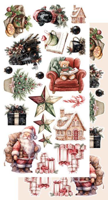 6 feuilles, 15x30cm, collection : Wonderful christmas time