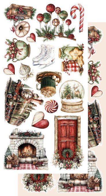 6 feuilles, 15x30cm, collection : Wonderful christmas time