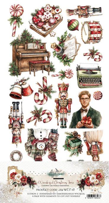 6 feuilles, 15x30cm, collection : Wonderful christmas time