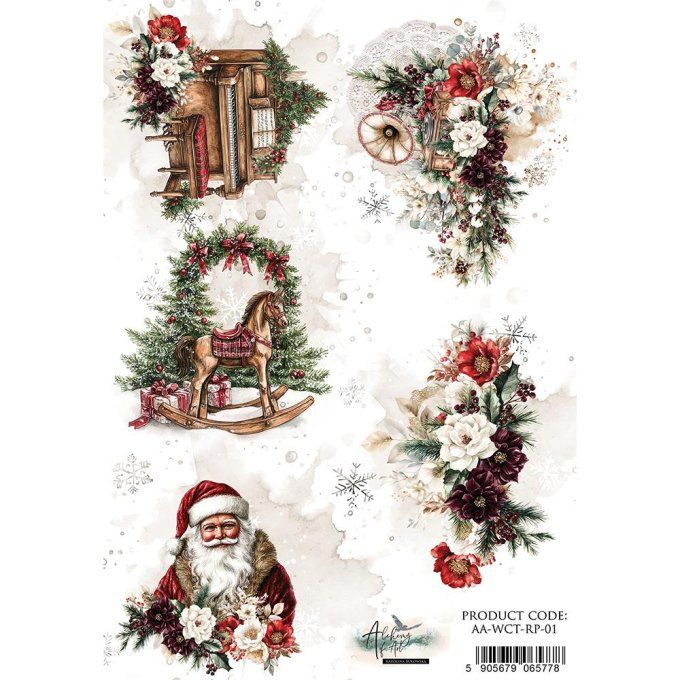 Feuille de riz, Wonderful christmas time,  format A4