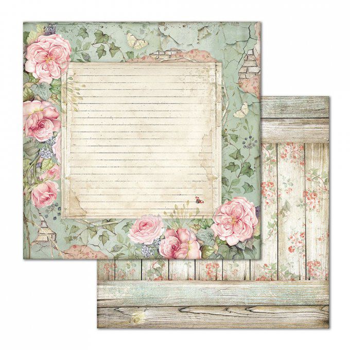 Papier scrapbooking, 30x30cm, House of roses  - Stamperia