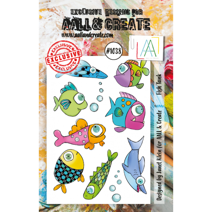 10 Tampons - AALL&Create - Fish Tank - dim. de la planche : 10x14.5cm
