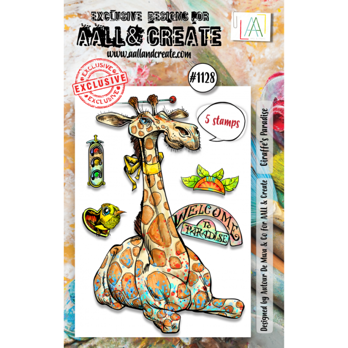 5 Tampons - AALL&Create - Giraffe's paradise - dim. de la planche : 7.5x10cm env.