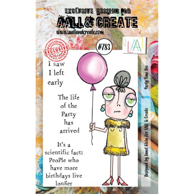 4 Petits Tampons - AALL&Create - Party time Dee - dimension de la planche : 8x10cm environ