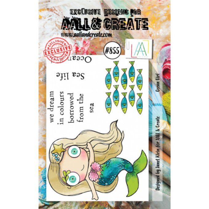 5 Petits Tampons - AALL&Create - Ocean girl - dim. de la planche : 7.5x10cm env.