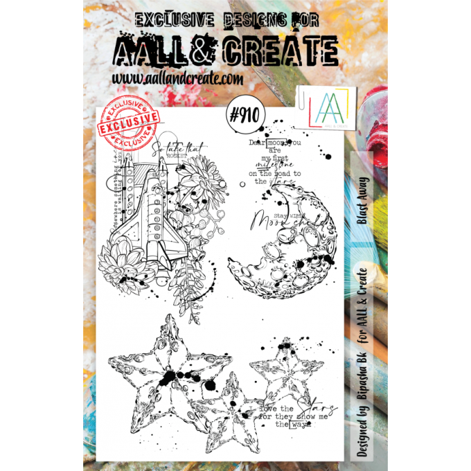 3 Tampons - AALL&Create - Blast away - dimension de la planche : 15x21cm 