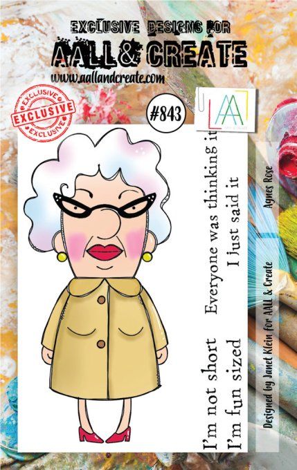 3 Petits Tampons - AALL&Create - Agnes rose - dimension de la planche : 7x9.5cm environ