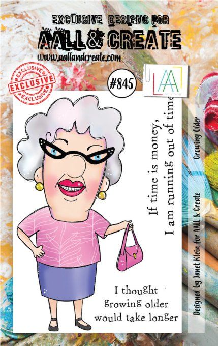 3 Petits Tampons - AALL&Create - Growing older - dimension de la planche : 7x9.5cm environ 