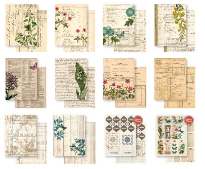 24 feuilles - Arden creative studio, Vintage maker - Dim. : 15.2x21.3cm environ