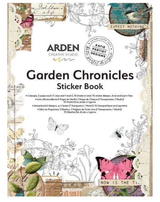 Stickers book - Arden creative studio, Garden chronicles - Dim. : 15.2x20.5cm environ - 10 feuilles