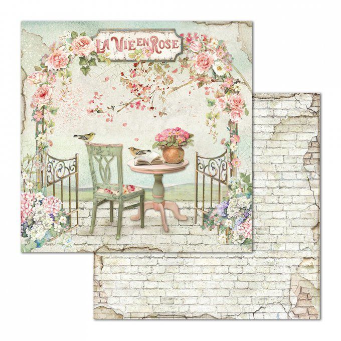 Papier scrapbooking, 30x30cm, House of roses  - Stamperia