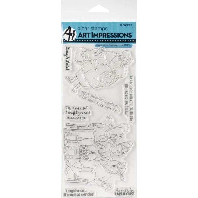 8 Tampons - Art Impressions,  dimension de la planche : 9.7x19.50cm environ 