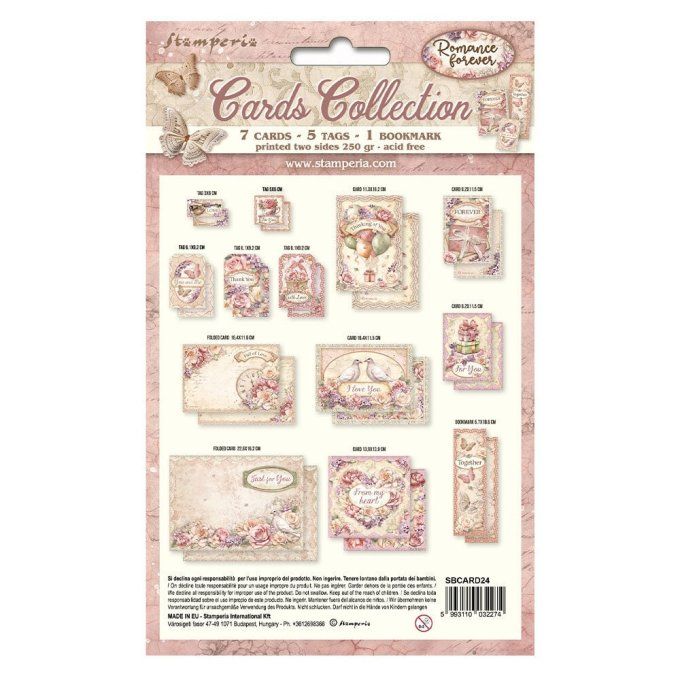 Cartes, collection : Romance forever - Stamperia 