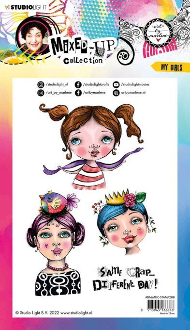 4 Tampons clears, Studio Light, My girls - dimension de la planche : 14.5x21cm environ