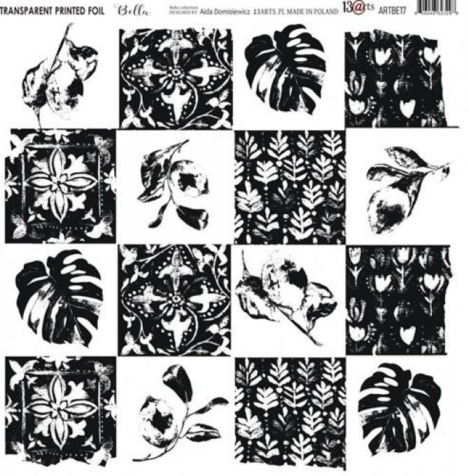 Feuille 30x30 à l'unité, 13@rts - Feuille transparente épaisse - collection Bella