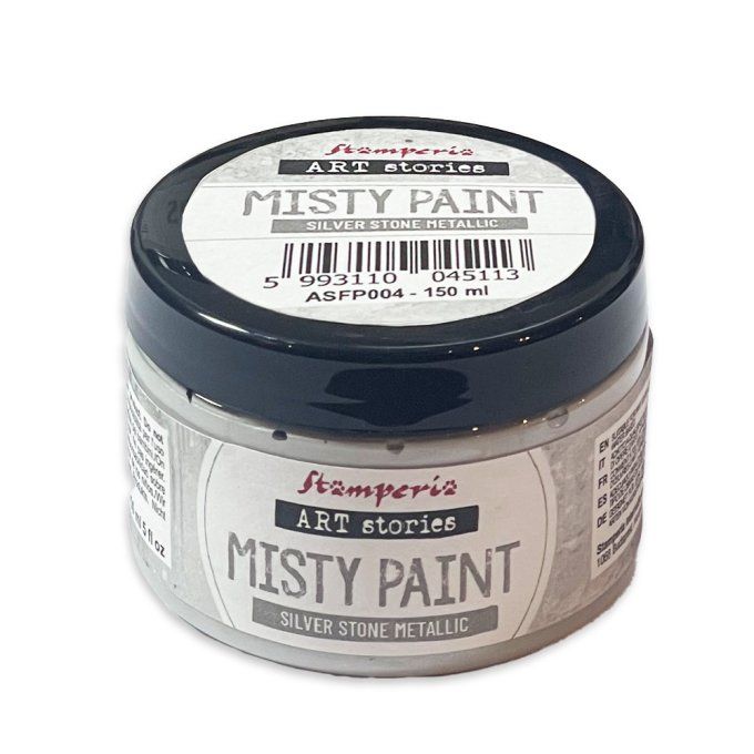 Stamperia, Misty paint metallic, 150ml - Silver stone