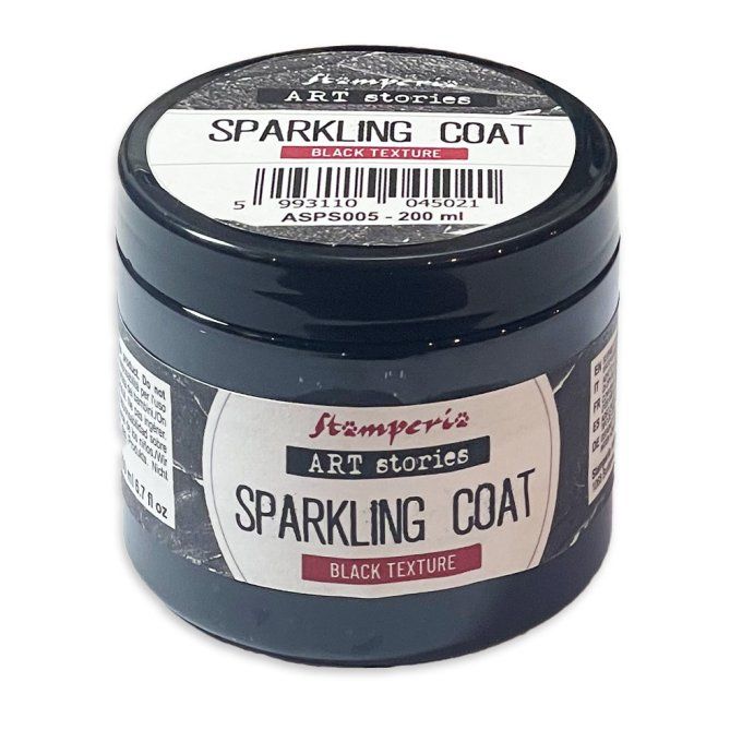 Stamperia, Art stories - Black sparkling coat - 200ml