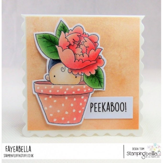 Tampon caoutchouc Stamping Bella, Peony baby in a pot - dimensions : 4.5x6.5cm env.