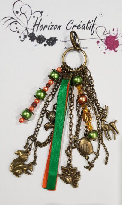 Bijou d'album et/ou porte-clés : Forêt, fait-main by Ninon (modèle unique)