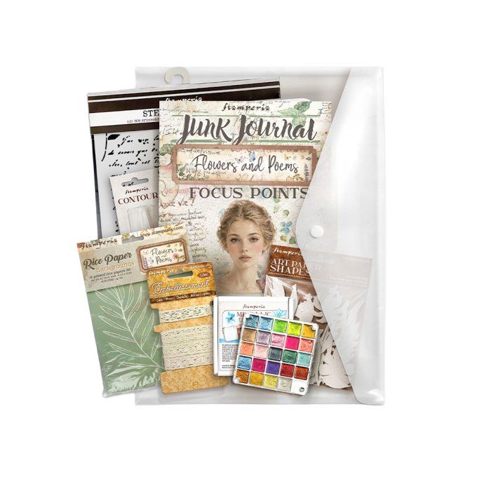 Stamperia, Junk Journal, kit créatif, Collection Flowers and Poems