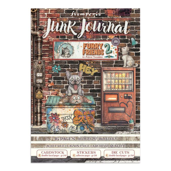 Stamperia, Junk Journal, kit créatif, Collection Furry Friends 2