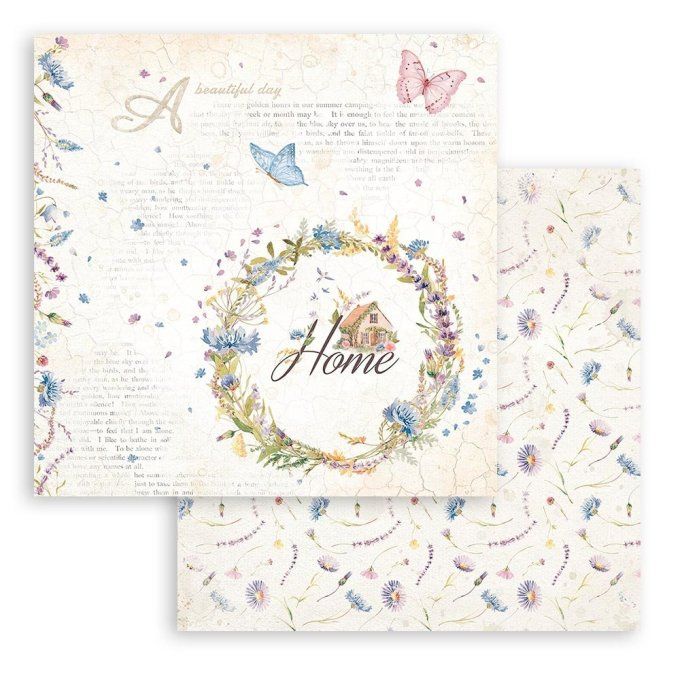 Collection Welcome Home, 30x30cm - 10 feuilles motif recto verso - Stamperia - 190g