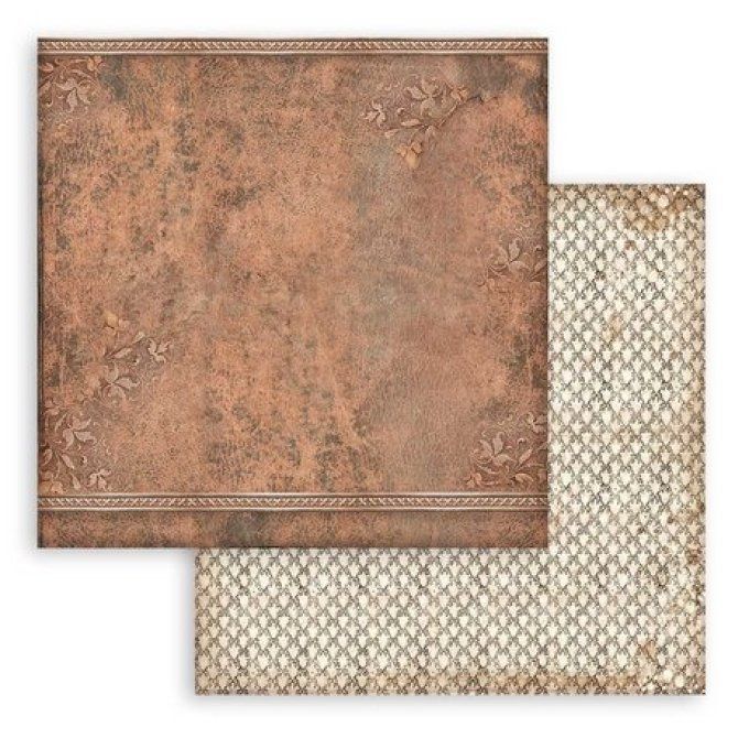 Collection Vintage library, Background, 30x30cm - 10 feuilles motif recto verso - Stamperia - 190g