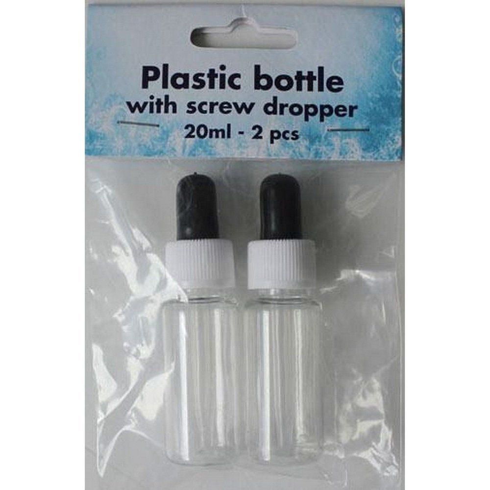 2 flacons en plastique avec pipette intégrée dans le bouchon - 20ml -  Horizon-creatif