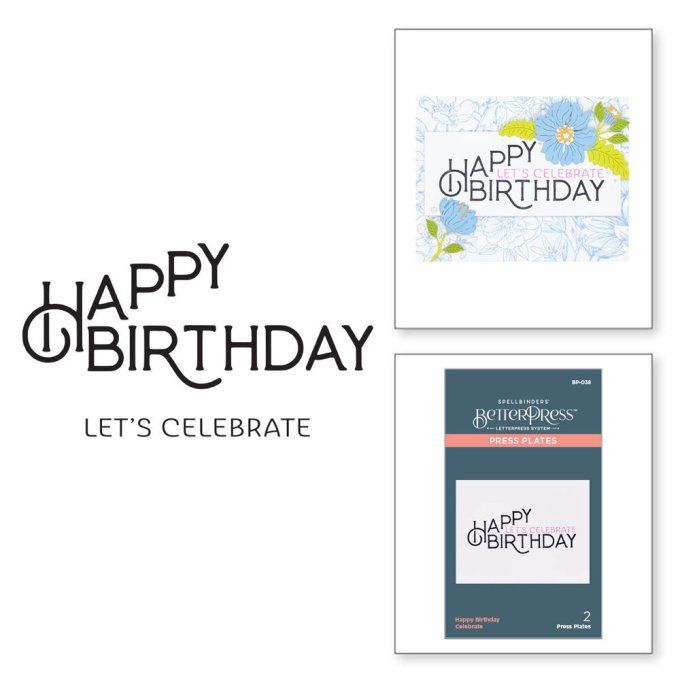 Press plate pour Betterpress, Spellbinders  - Happy birthday celebrate