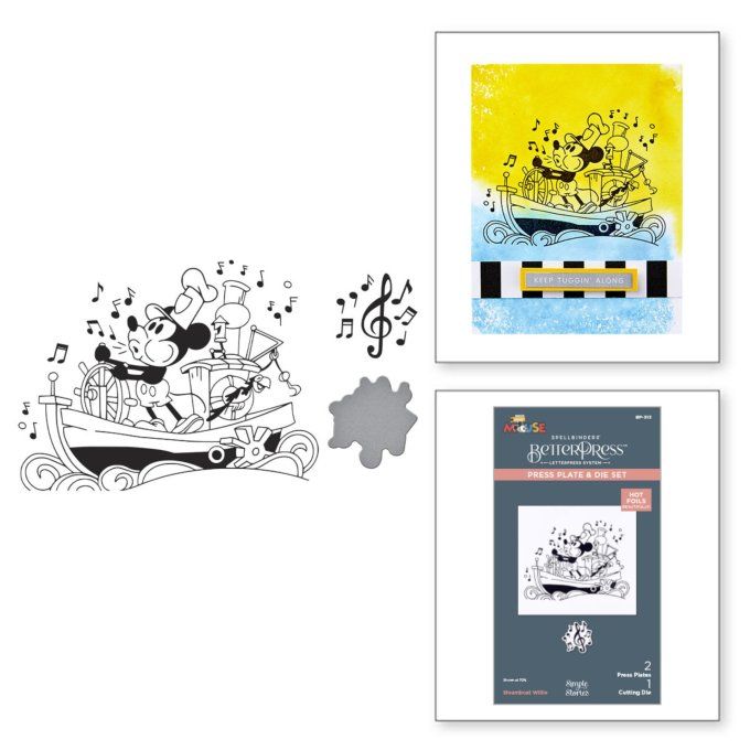 Betterpress, Spellbinders  - 2 pressplate + 1 die : Say cheese classic mouse