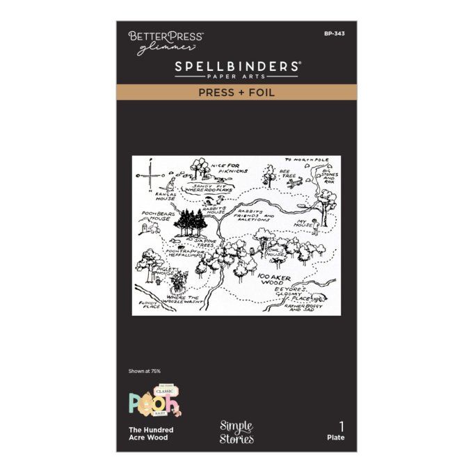 Press plate pour Betterpress, Spellbinders  - Pooh baby, dim. approximatives 10.3x13.5cm