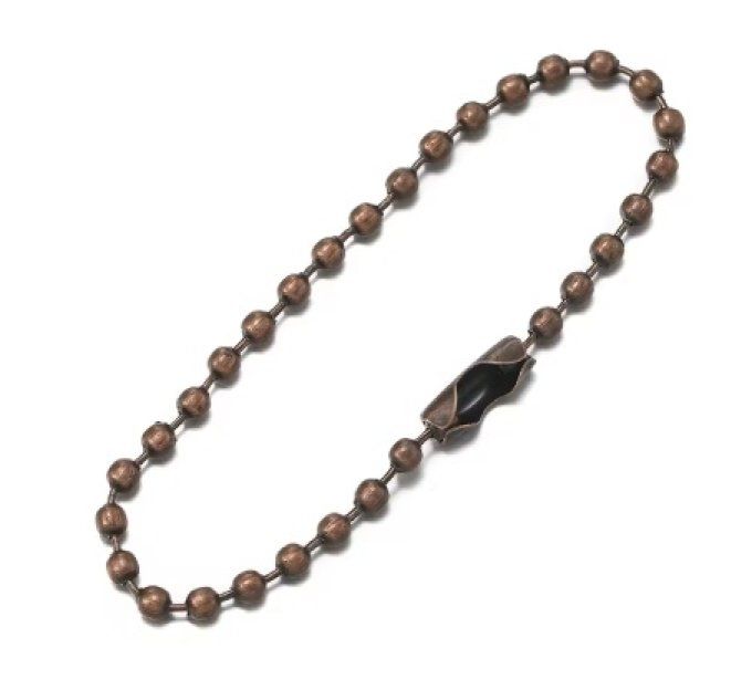 Chaînette à billes en métal couleur : bronze, longueur 10cm, à l'unité