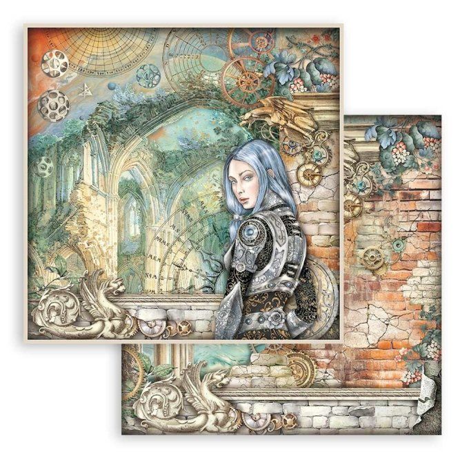 Sir vagabond in fantasy world, 20x20cm - 10 feuilles motif recto verso - Stamperia