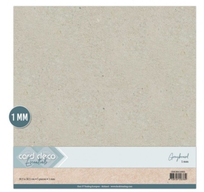 5 feuilles de carton gris format 30.5x30.5cm environ - épaisseur 1mm