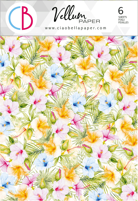 Ciao Bella, Papier vellum - collection Summer breeze - Patterns,  Format A4 - 6 feuilles, 92g