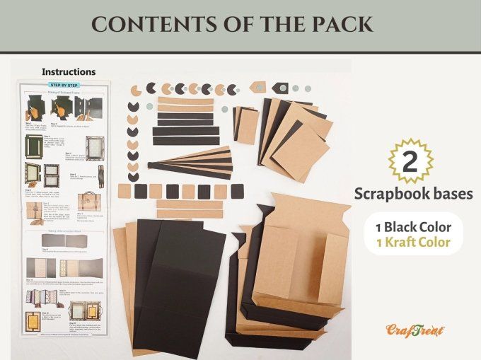 Kit créatif - Suitcase, 2 kits, 1 noir et 1 kraft