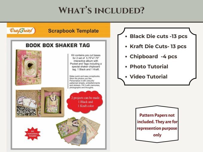 Kit créatif - Book Box shaker Tag